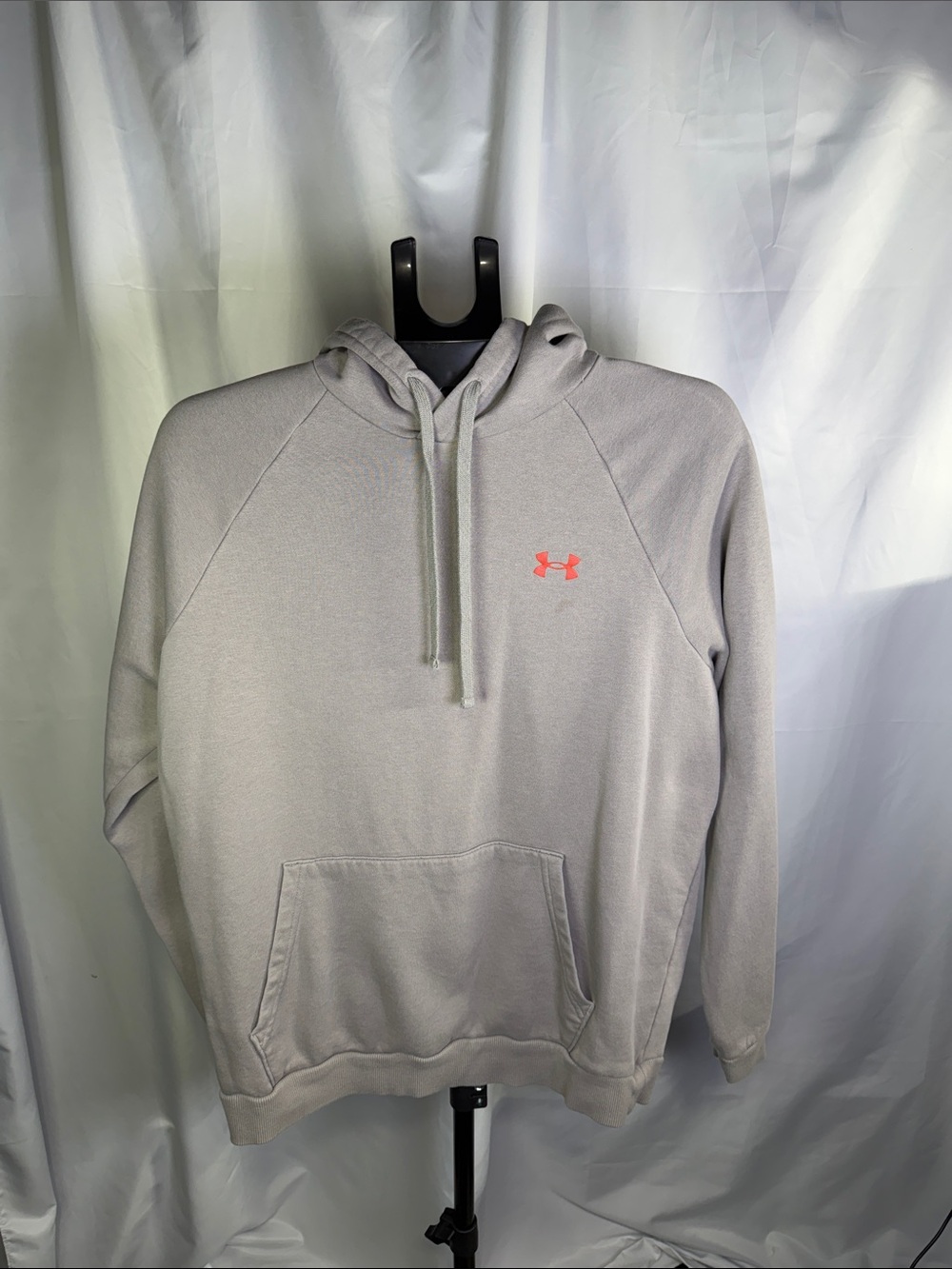 Under Armour Gray Hoodie with Coral Logo